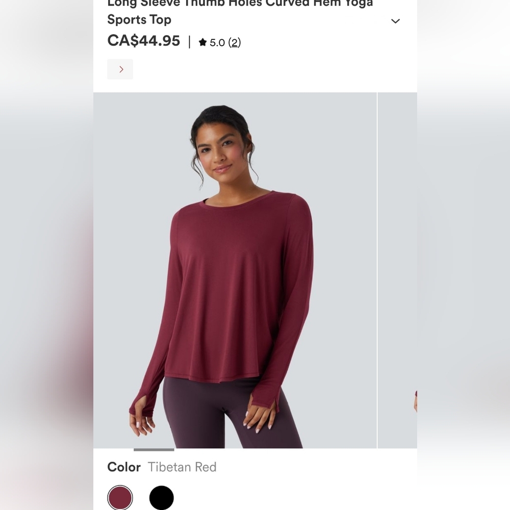 Halara Women's Tibetan Red Long Sleeve Yoga Top